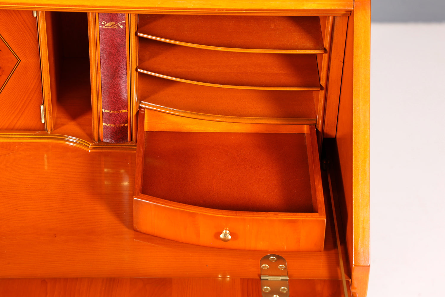 Stilvoller Englischer Sekretär Original Heldense Büro Schreibtisch Eibe Antik 60S Schreibkommode UK Schrank