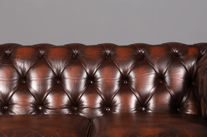 Beautiful Original Centurion Chesterfield 3-Seater Genuine Leather Sofa English Upholstered Sofa Leather Sofa