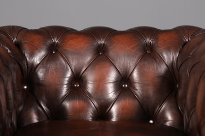 Elegant Original Centurion Chesterfield Armchair from England, English Wingback Armchair, Gentleman’s Armchair, Leather Armchair