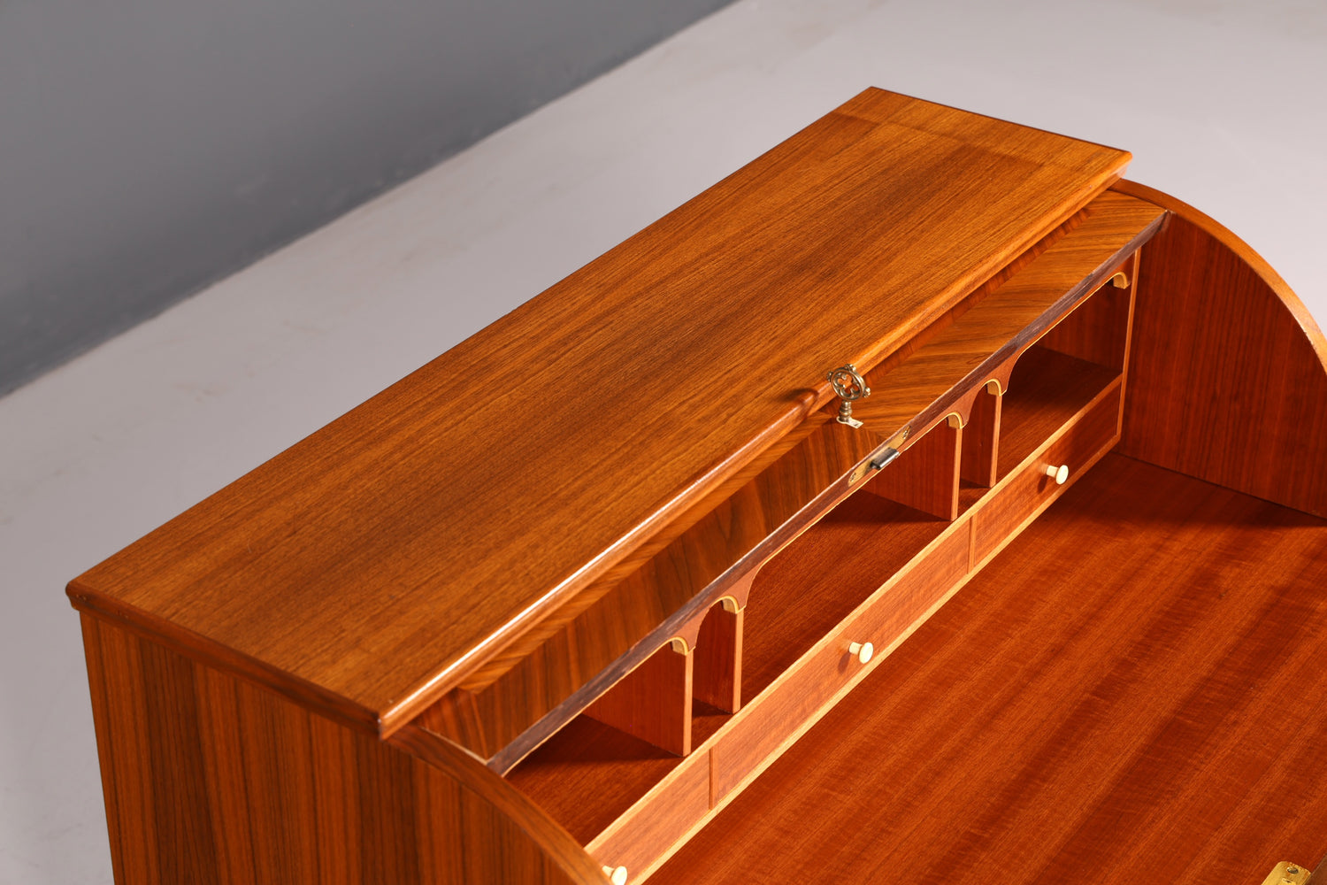 Wunderschöner Mid Century Rollladen Sekretär Danish Design Schreibkommode 60er Jahre Vintage