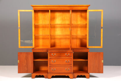 Wunderschöne Englische Vitrine Bücherschrank Buffet Antik Stil Englisch Eibe Glasvitrine Bibliothek