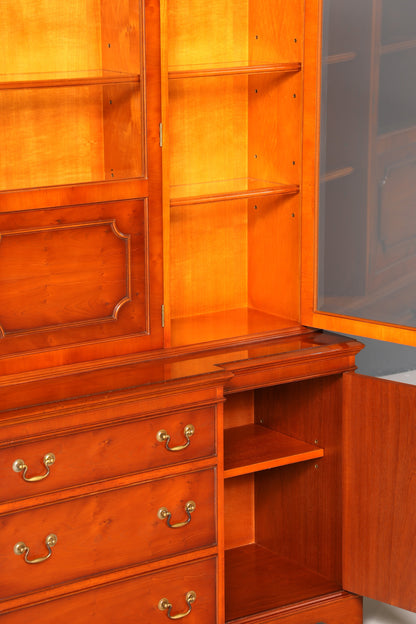 Wunderschöne Englische Vitrine Bücherschrank Buffet Antik Stil Englisch Eibe Glasvitrine Bibliothek