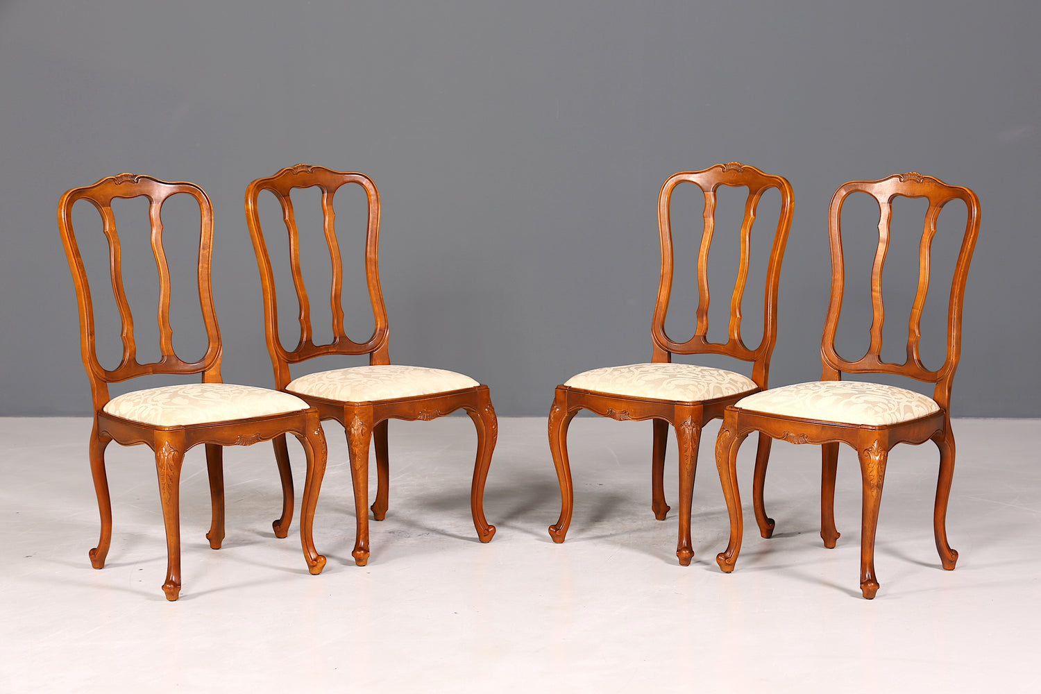 4x Traumhafte Chippendale Stühle Barock Stil Stuhlset Polsterstuhl Set Küchenstühle Esszimmer Stühle