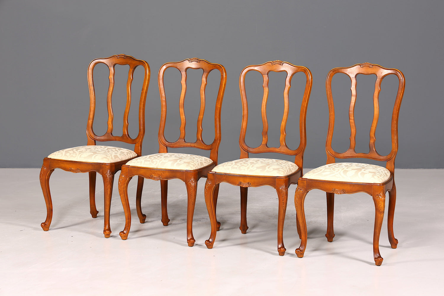 4x Traumhafte Chippendale Stühle Barock Stil Stuhlset Polsterstuhl Set Küchenstühle Esszimmer Stühle