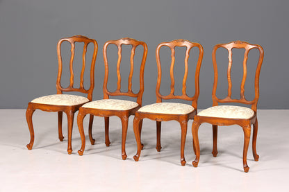4x Traumhafte Chippendale Stühle Barock Stil Stuhlset Polsterstuhl Set Küchenstühle Esszimmer Stühle