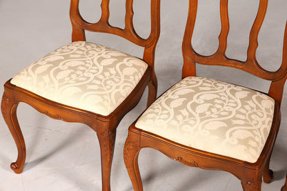 4x Traumhafte Chippendale Stühle Barock Stil Stuhlset Polsterstuhl Set Küchenstühle Esszimmer Stühle