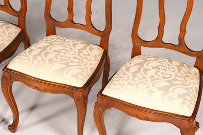 4x Traumhafte Chippendale Stühle Barock Stil Stuhlset Polsterstuhl Set Küchenstühle Esszimmer Stühle