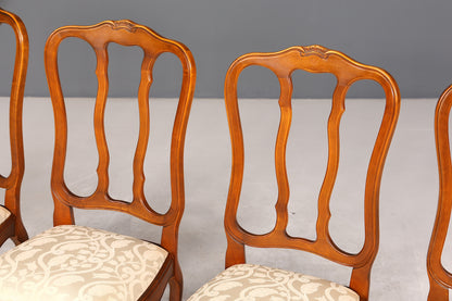 4x Traumhafte Chippendale Stühle Barock Stil Stuhlset Polsterstuhl Set Küchenstühle Esszimmer Stühle