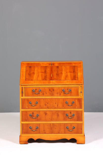 F221 Finish cm Wunderschöner Englischer Sekretär Eibe Schreibkommode Antik Stil Kommode UK Schreibtisch