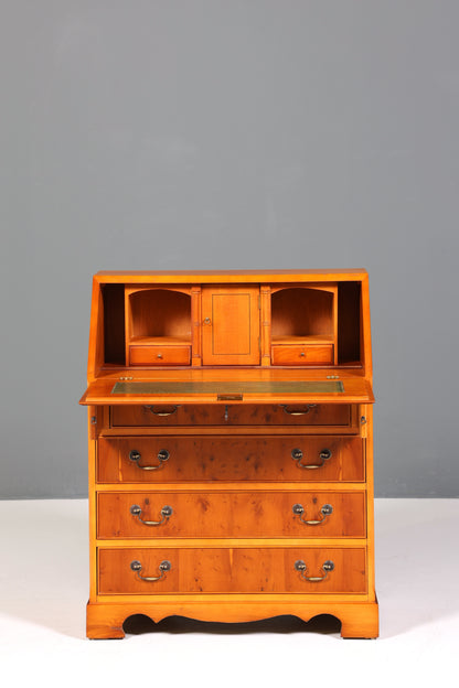 F221 Finish cm Wunderschöner Englischer Sekretär Eibe Schreibkommode Antik Stil Kommode UK Schreibtisch