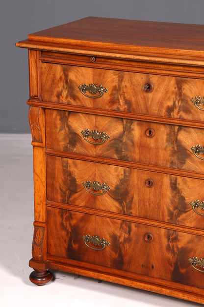 Beautiful Gründerzeit Louis Philippe antique chest of drawers, sideboard, drawer chest, linen chest, solid wood