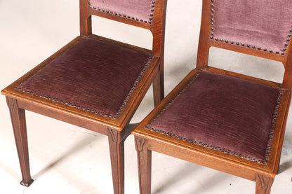4x Wunderschöne Jugendstil Stühle Antik Stuhl Set Eiche Küchenstühle Esszimmer Stühle um 1900