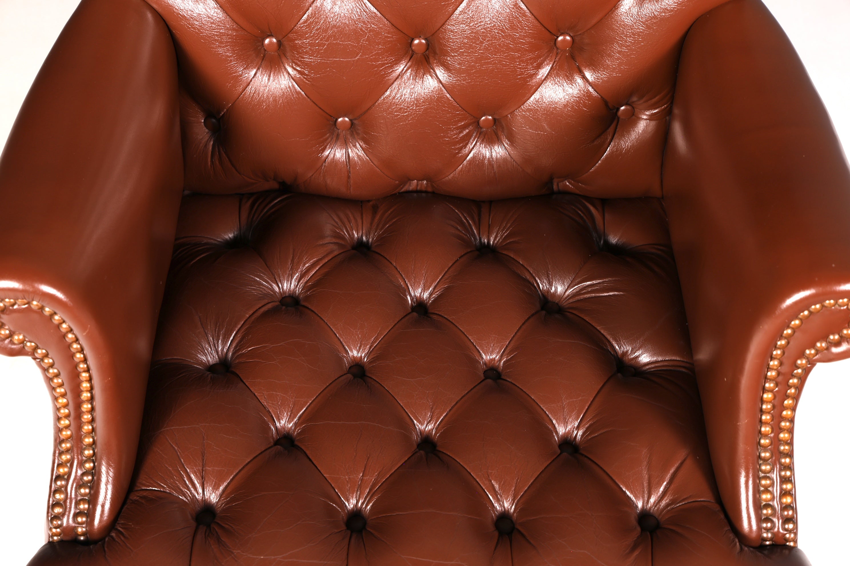 Elegant Chesterfield executive chair, office chair, genuine brown leather, swivel chair, desk chair, office armchair