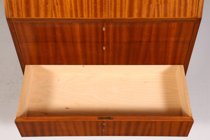 F223 Finish cm Schlichter Mid Century Sekretär Vintage Schreibmöbel echt Holz Kommode Office Secretary