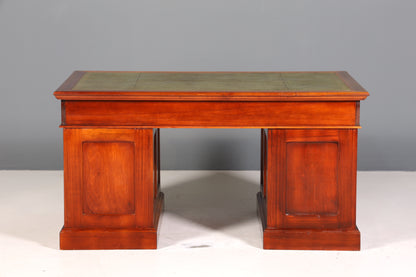 Wunderschöner Englischer Schreibtisch echt Lederauflage Eiche Bürotisch Antik Stil Office Desk
