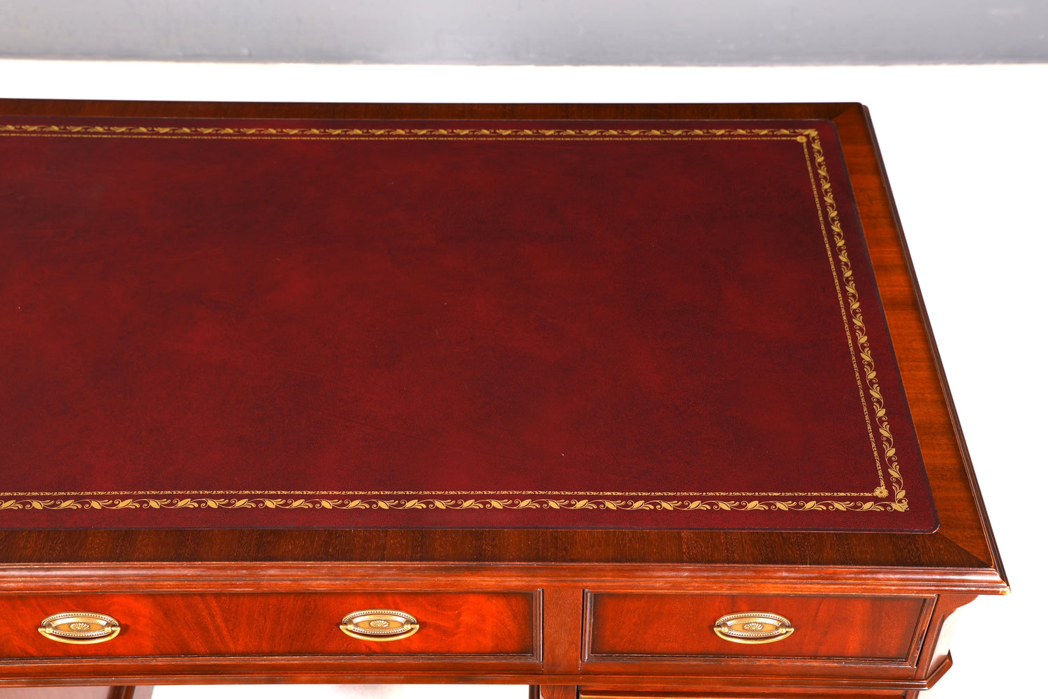 Wunderschöner Original Heldense Englischer Schreibtisch Echt Lederauflage Bürotisch Antik Office Desk