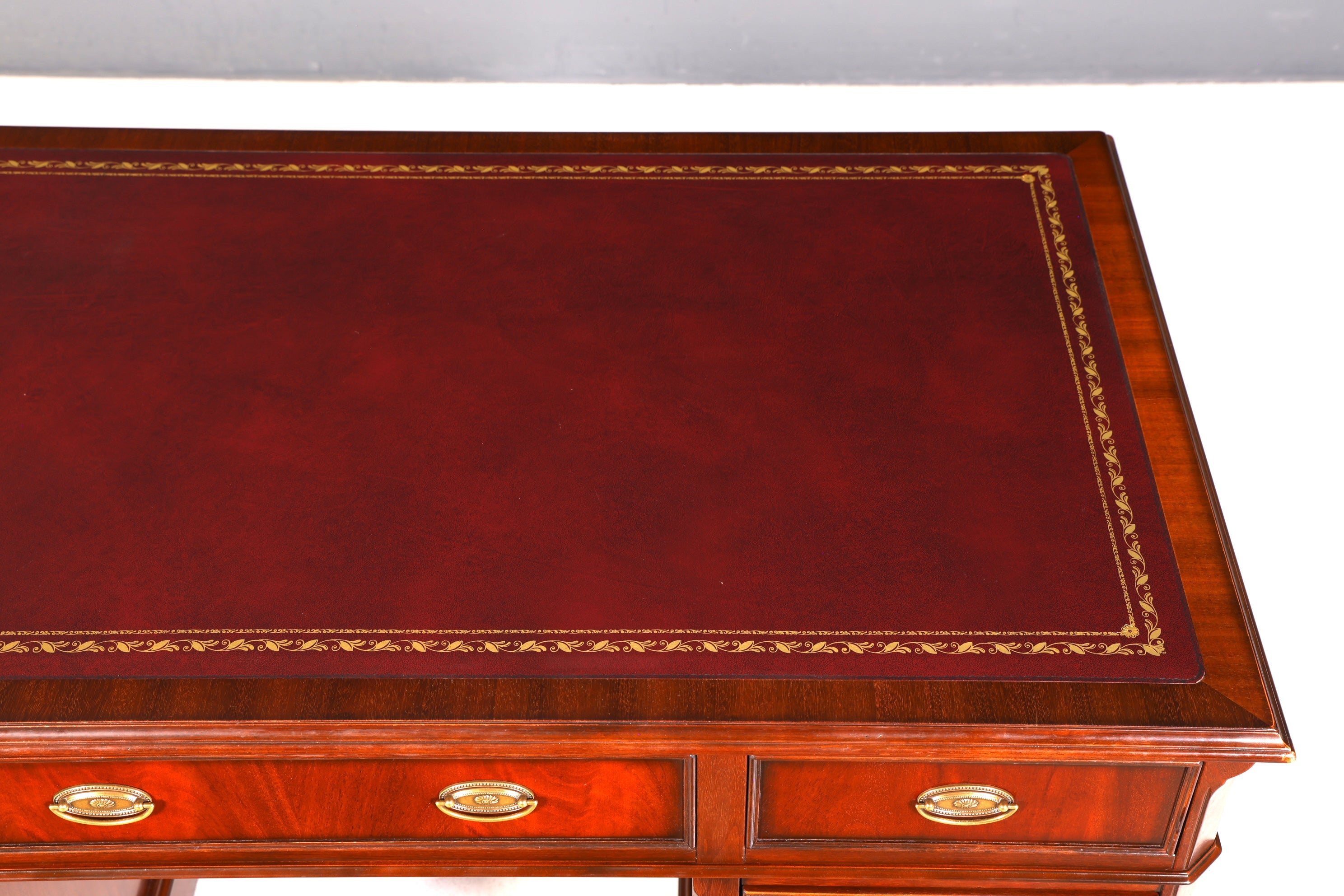Wunderschöner Original Heldense Englischer Schreibtisch Echt Lederauflage Bürotisch Antik Office Desk