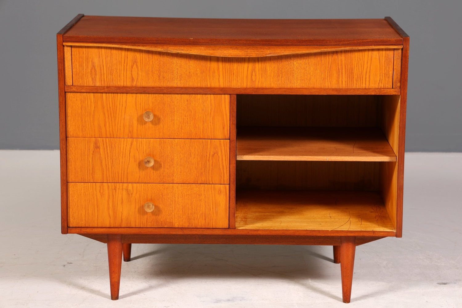Schlichte Mid Century Kommode Vintage Schrank Retro Flur Kommode 60s Regal Schrank Frisier Kommode