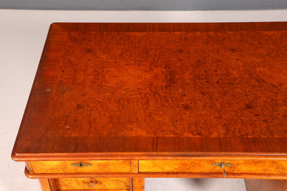 Wunderschöner Art Deco Schreibtisch Nussbaum Antik Massiv Holz Bürotisch Office Table Vintage
