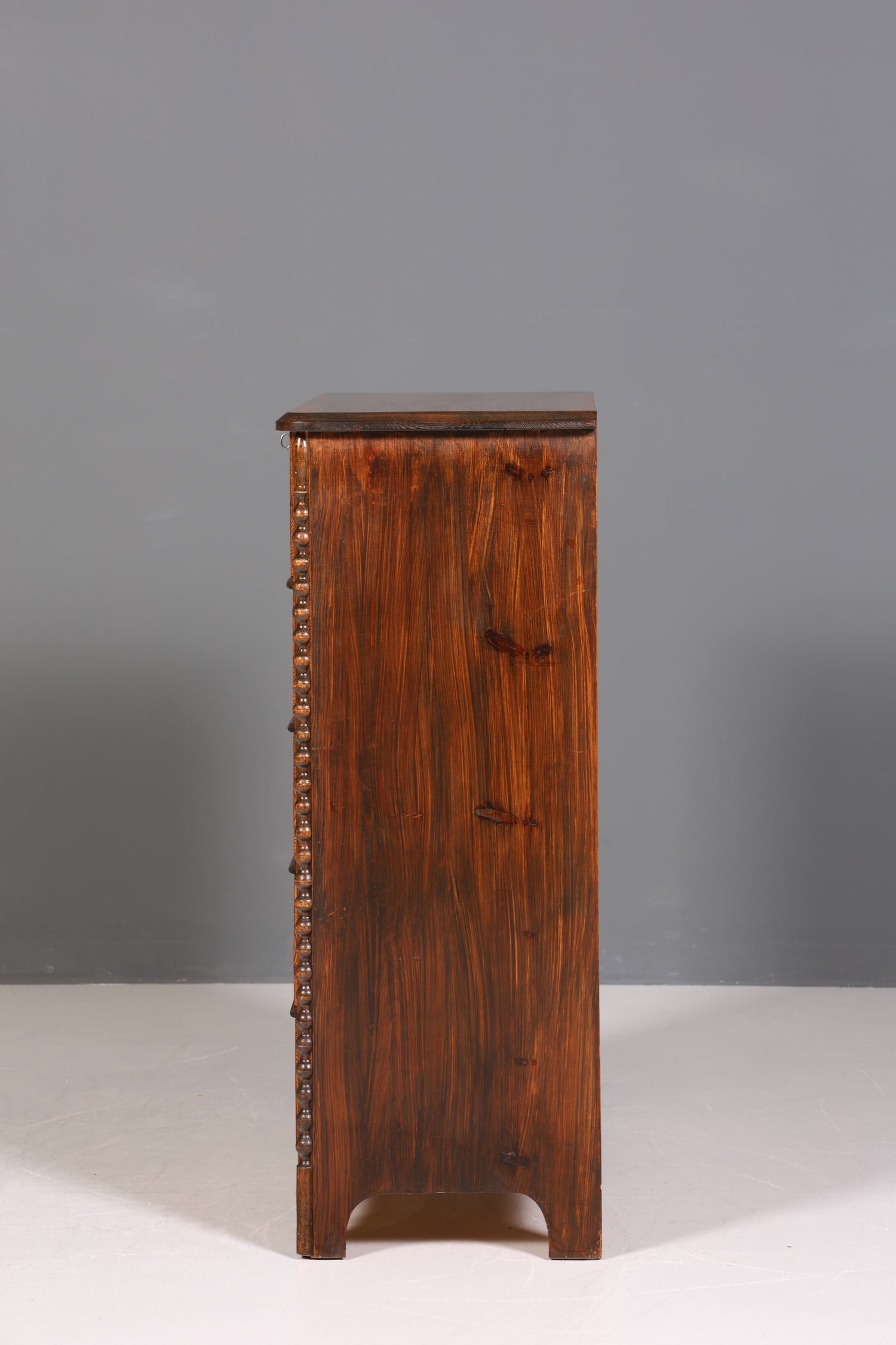 F225 Finish cm Stilvolle Louis Philippe Kommode Nussbaum Gründerzeit Schubladenkommode um 1890