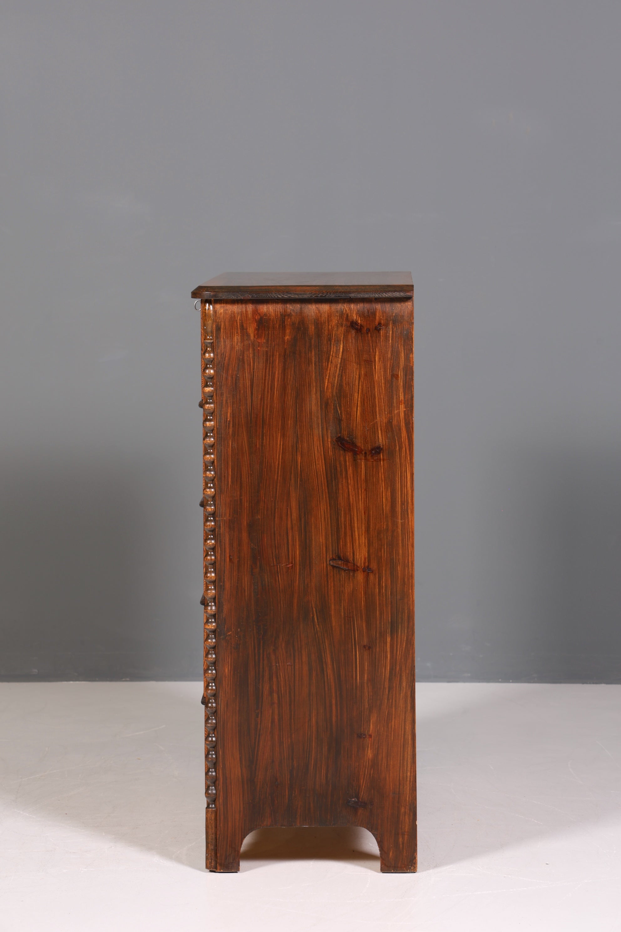 F225 Finish cm Stilvolle Louis Philippe Kommode Nussbaum Gründerzeit Schubladenkommode um 1890