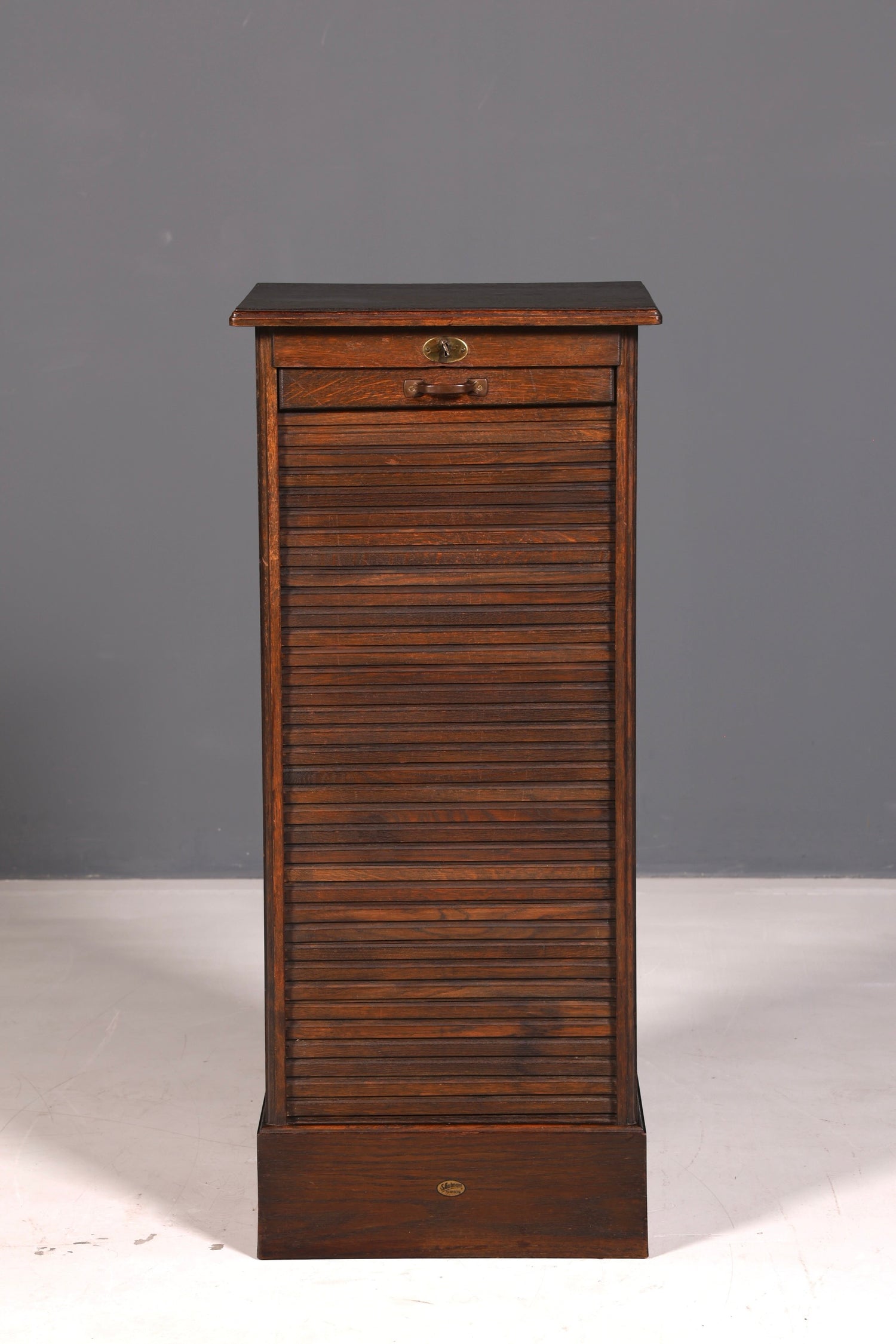 Simple Bauhaus tambour cabinet roll-front cabinet filing cabinet Art Deco office cabinet antique vintage