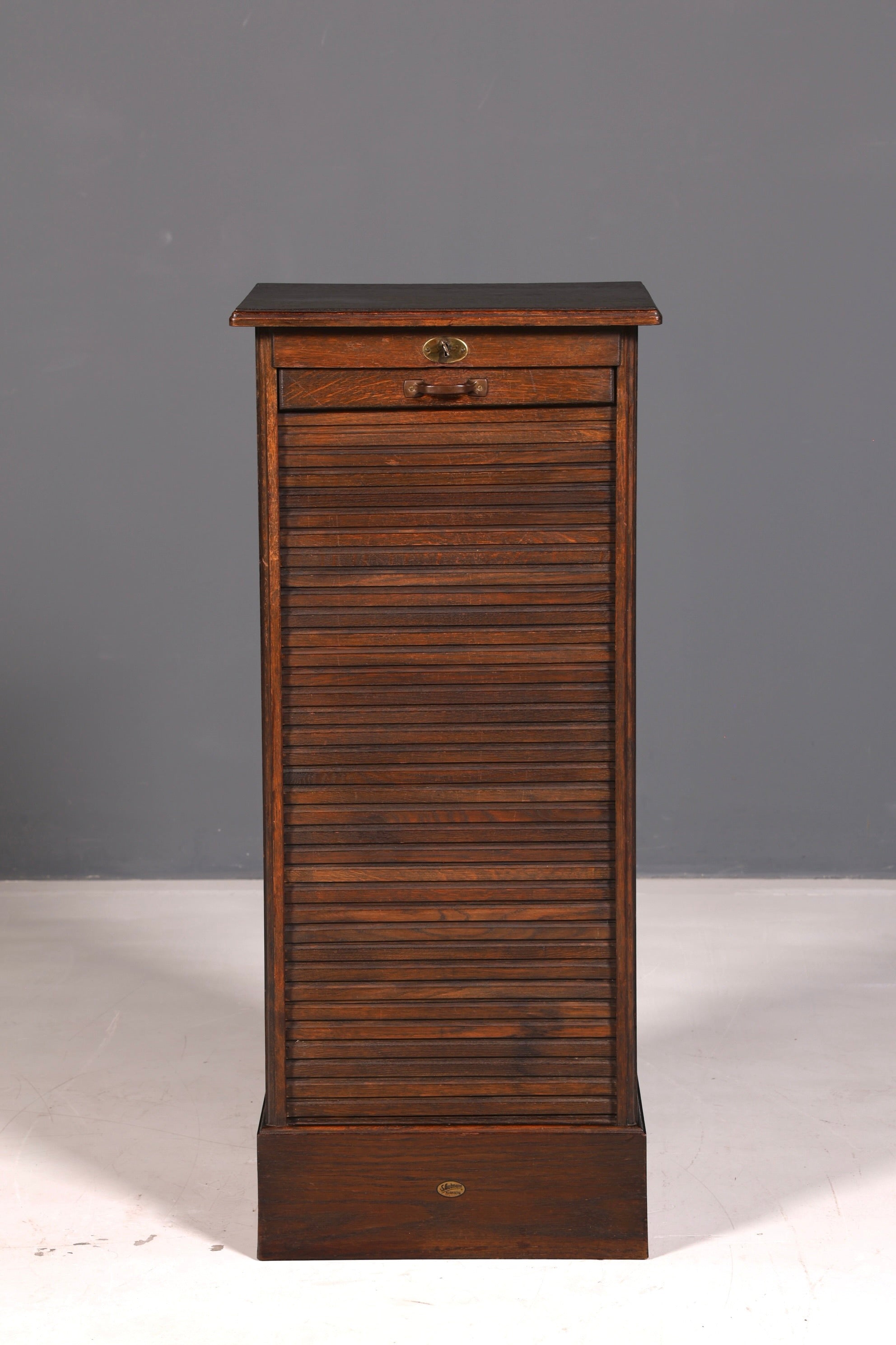 Simple Bauhaus tambour cabinet roll-front cabinet filing cabinet Art Deco office cabinet antique vintage