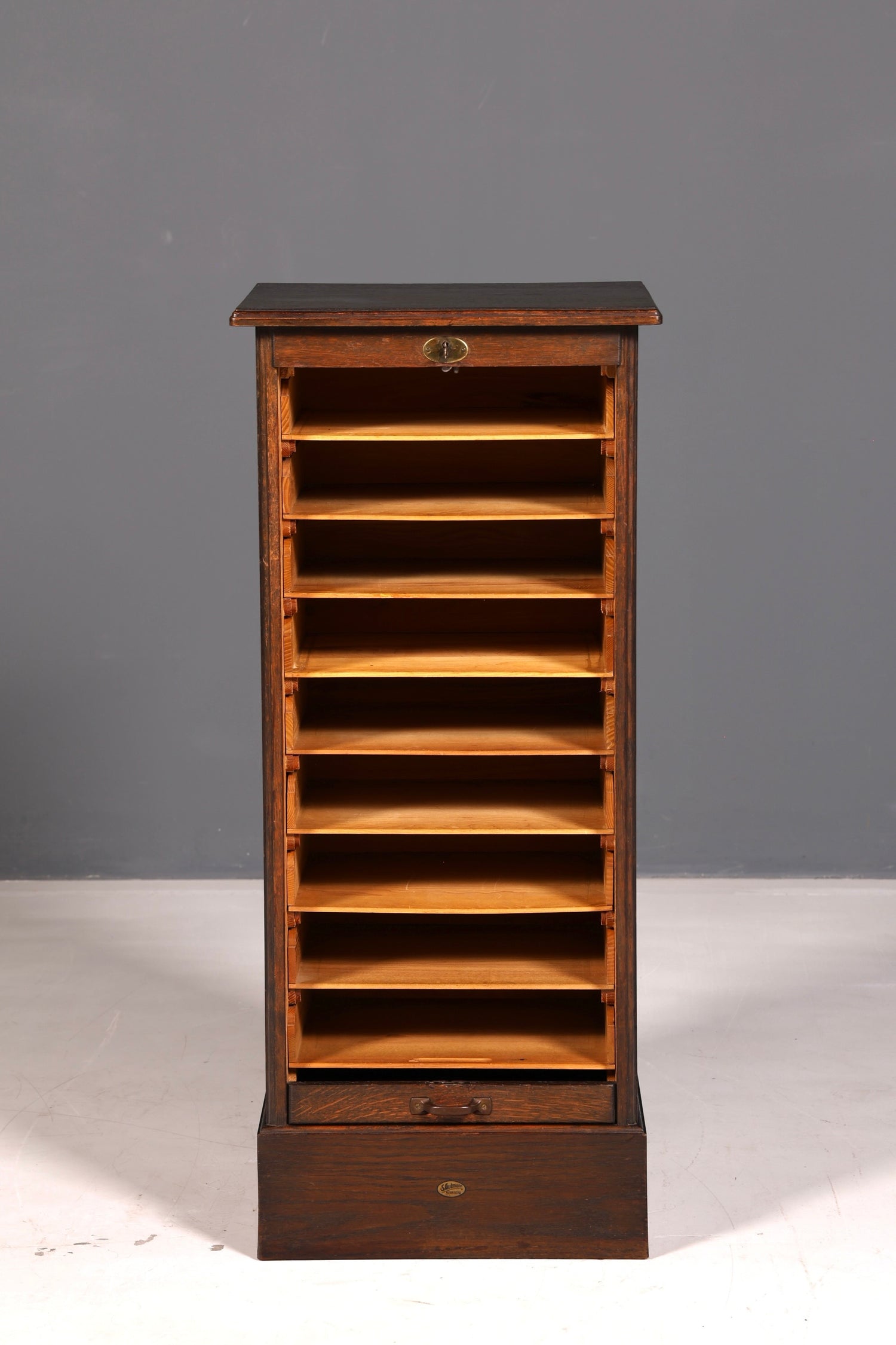 Simple Bauhaus tambour cabinet roll-front cabinet filing cabinet Art Deco office cabinet antique vintage