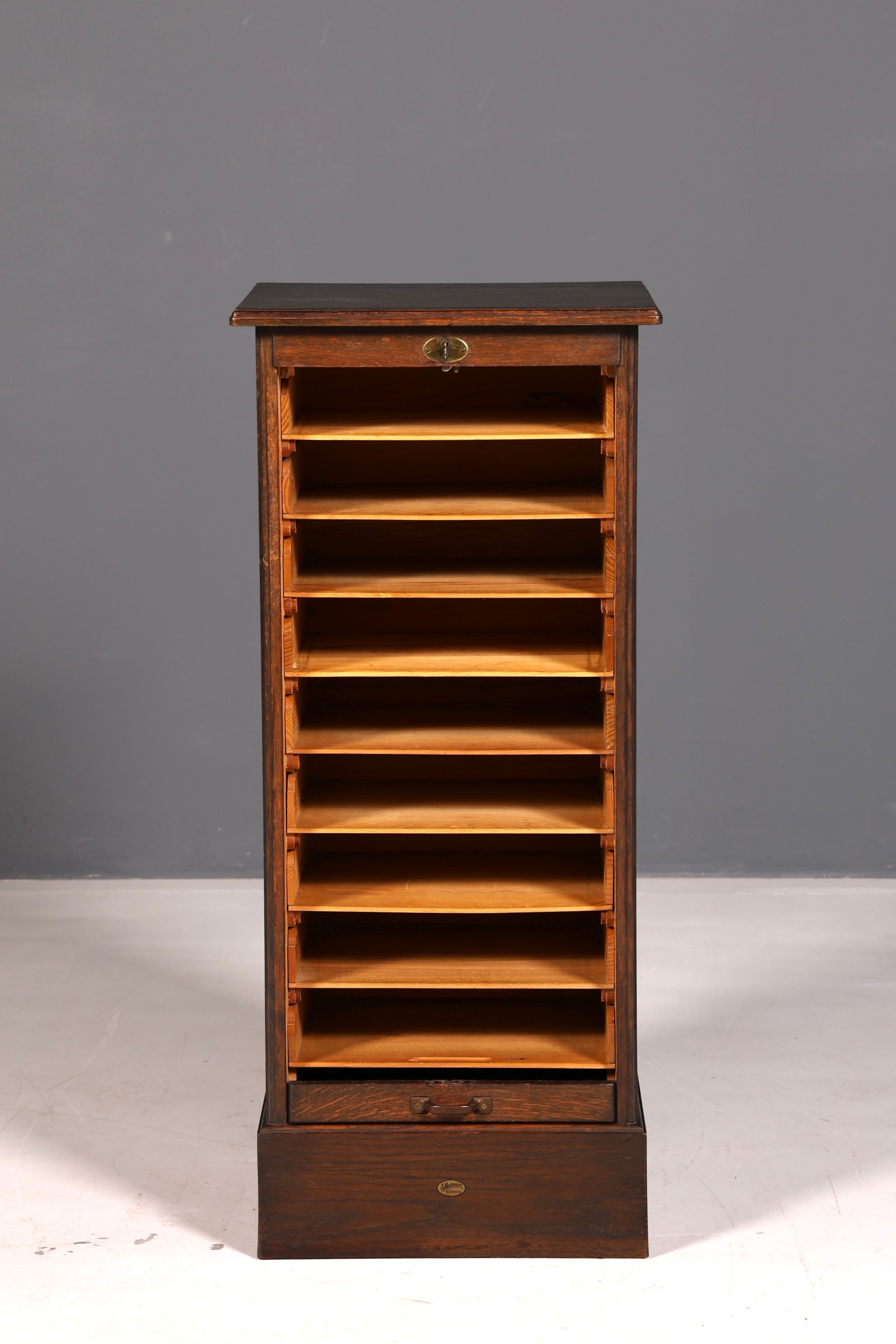 Simple Bauhaus tambour cabinet roll-front cabinet filing cabinet Art Deco office cabinet antique vintage
