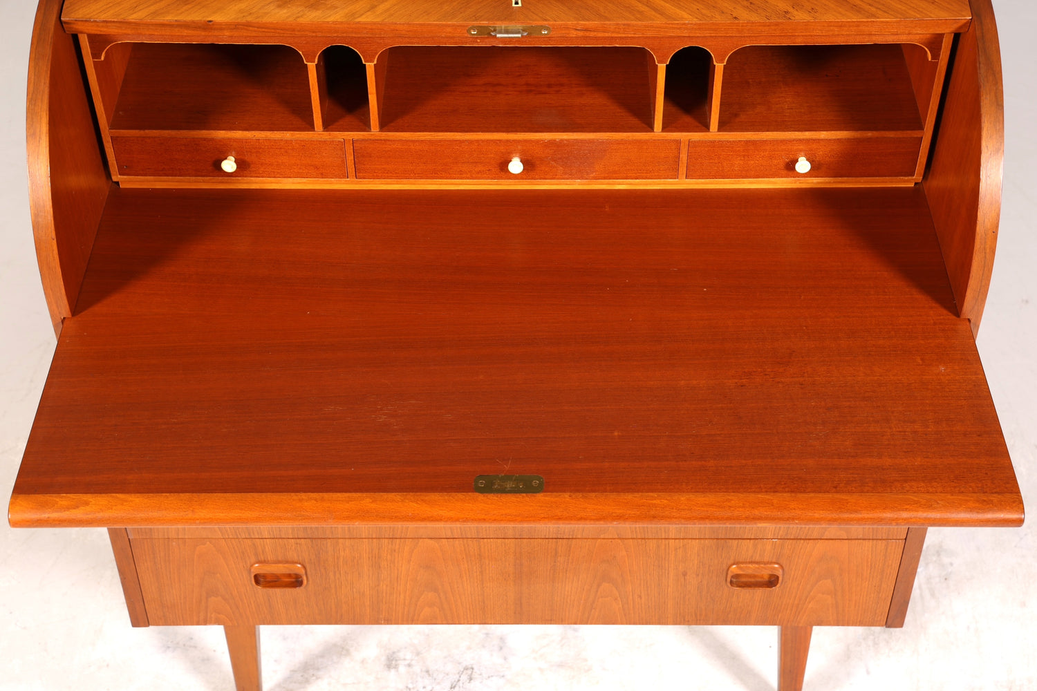 Wunderschöner Mid Century Rollladen Sekretär Danish Design echt Holz Schreibkommode 60er Jahre