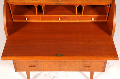 Wunderschöner Mid Century Rollladen Sekretär Danish Design echt Holz Schreibkommode 60er Jahre