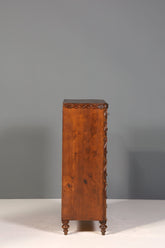 Wunderschöne Gründerzeit Kommode Louis Philippe Nussbaum Sideboard um 1880 Schnitzerei Schubladenkommode