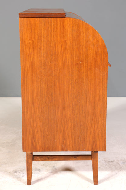 Wunderschöner Mid Century Rollladen Sekretär Danish Design echt Holz Schreibkommode 60er Jahre