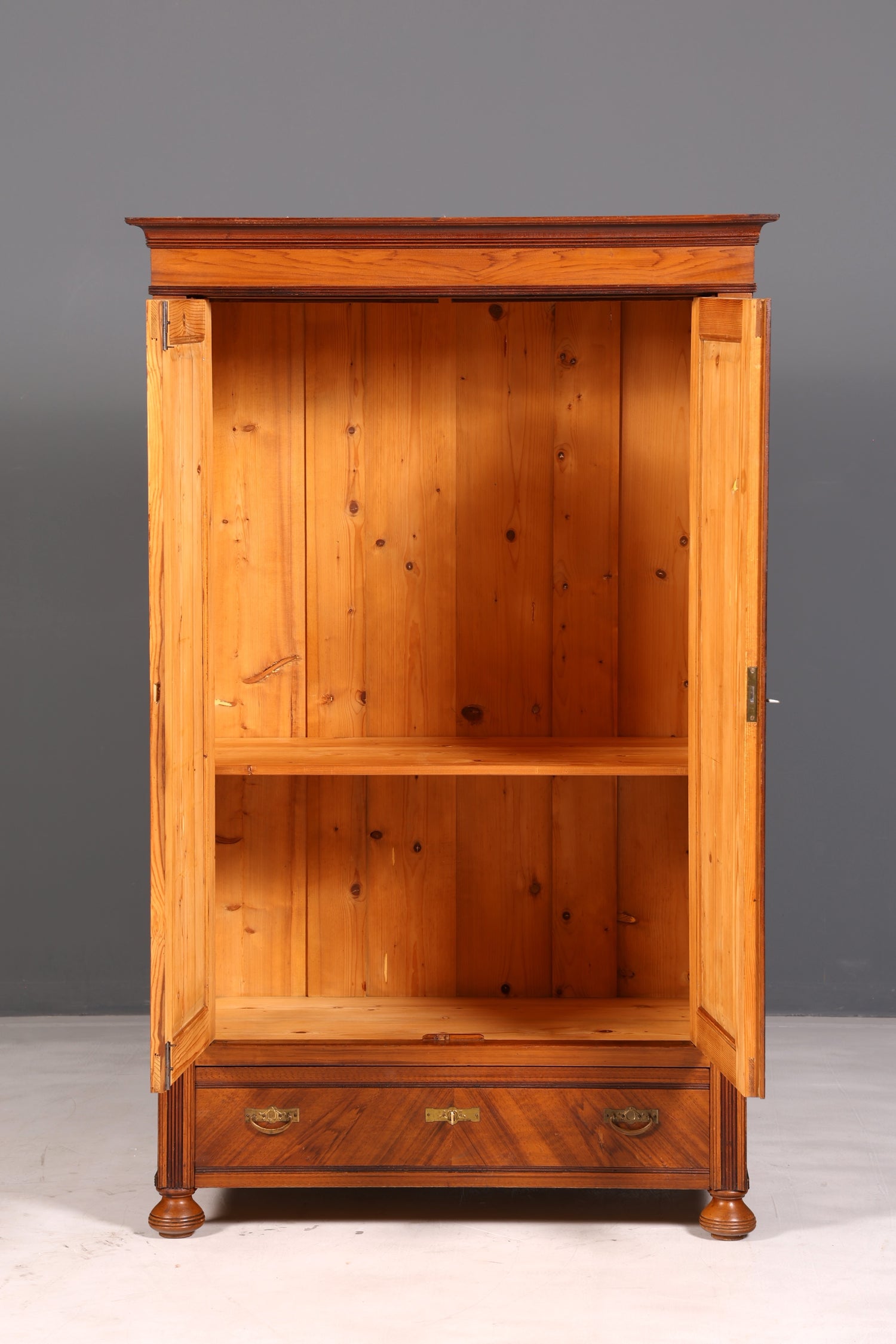 Beautiful Art Nouveau Antique Cabinet from Around 1880, Oak Wardrobe, Hallway Cabinet, Linen Cabinet, Solid Wood