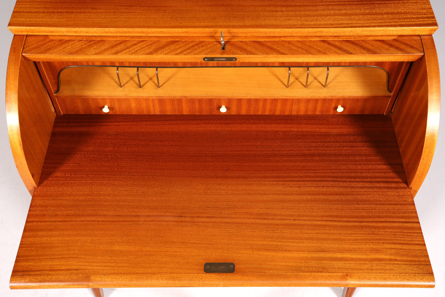 F228 Finish cm Wunderschöner Mid Century Rollladen Sekretär echt Holz Büro Schrank Vintage Schreibkommode