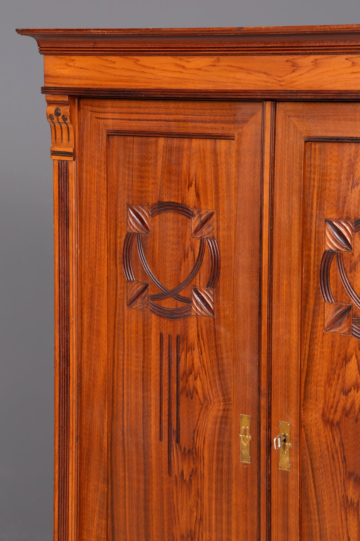 Beautiful Art Nouveau Antique Cabinet from Around 1880, Oak Wardrobe, Hallway Cabinet, Linen Cabinet, Solid Wood