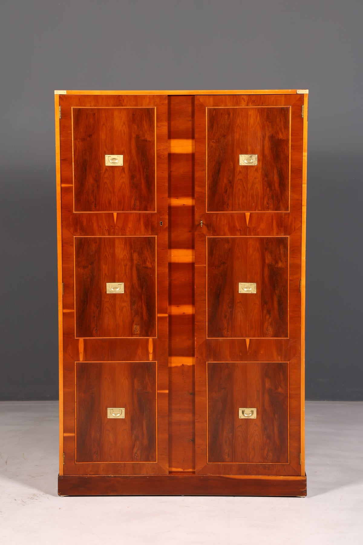 Beautiful Maritime Cabinet Military Chest Wardrobe Yew Vertiko Antique Colonial Hallway Cabinet
