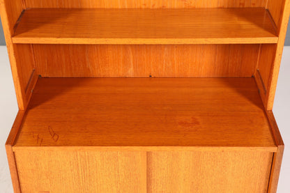 Schlichtes Mid Century Bücherregal Danish Design Schrank Retro Kommode Schiebetür Regal Vintage 1 von 2