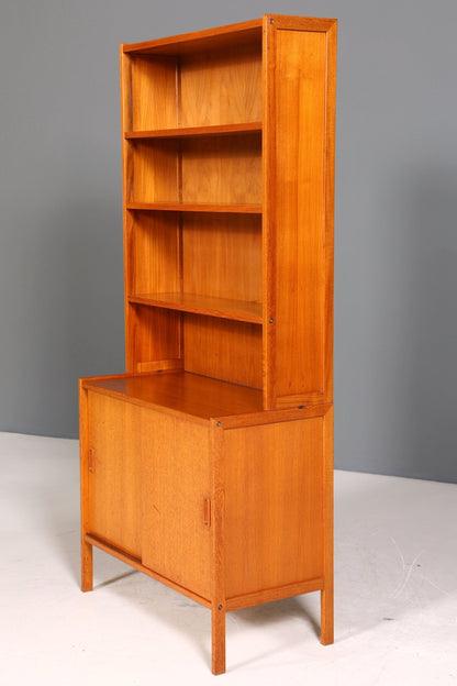 Schlichtes Mid Century Bücherregal Danish Design Schrank Retro Kommode Schiebetür Regal Vintage 2 von 2