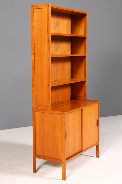 Schlichtes Mid Century Bücherregal Danish Design Schrank Retro Kommode Schiebetür Regal Vintage 2 von 2