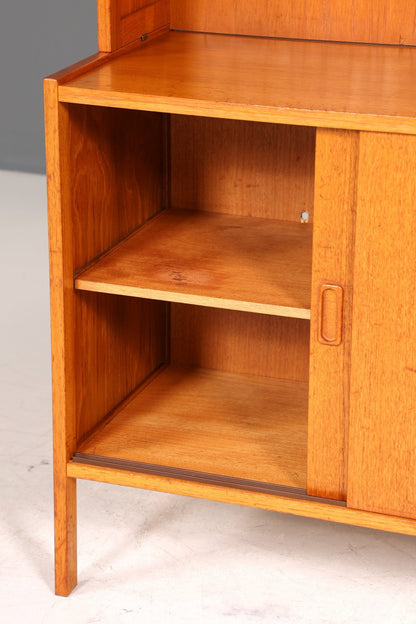 Schlichtes Mid Century Bücherregal Danish Design Schrank Retro Kommode Schiebetür Regal Vintage 2 von 2