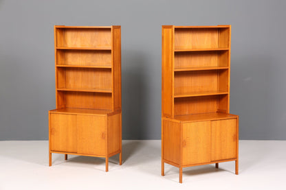 Schlichtes Mid Century Bücherregal Danish Design Schrank Retro Kommode Schiebetür Regal Vintage 2 von 2