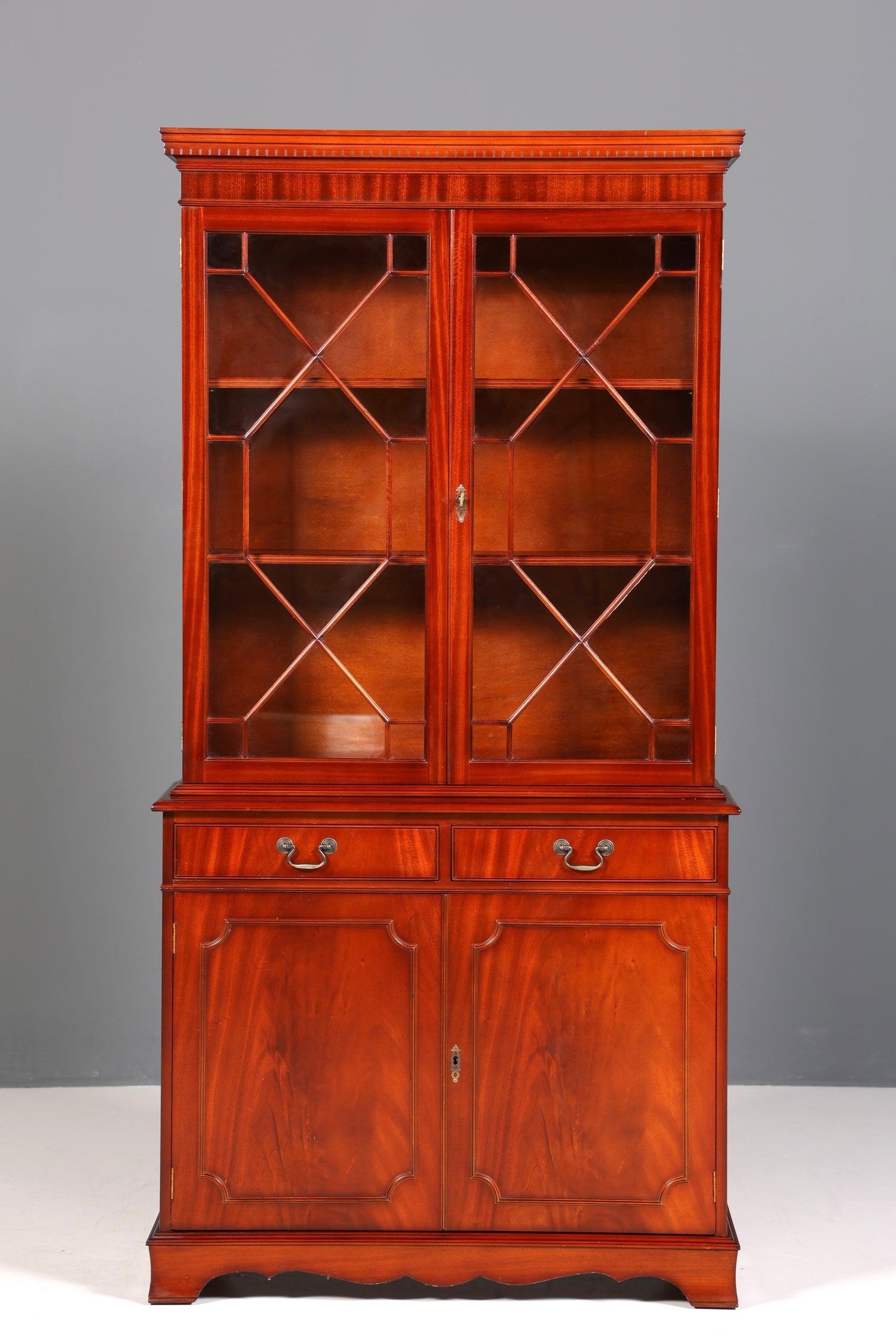 Wunderschöne Englische Vitrine Bibliothek Mahagoni Bücherschrank UK Buffet Schrank 60s Jahre