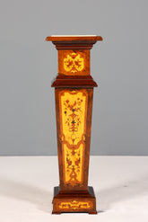 Wunderschöne Barock Stil Säule Louis XV Blumensäule Naturstein Marmor Intarsien Ablage Tisch