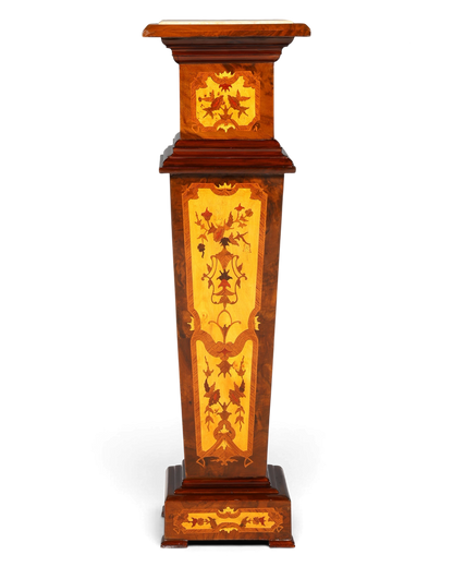 Wunderschöne Barock Stil Säule Louis XV Blumensäule Naturstein Marmor Intarsien Ablage Tisch