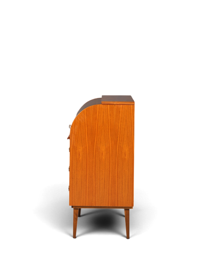 Stilvoller Mid Century Rollladen Sekretär echt Holz Büro Schrank Vintage Schreibkommode