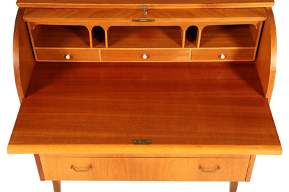 Stilvoller Mid Century Rollladen Sekretär echt Holz Büro Schrank Vintage Schreibkommode