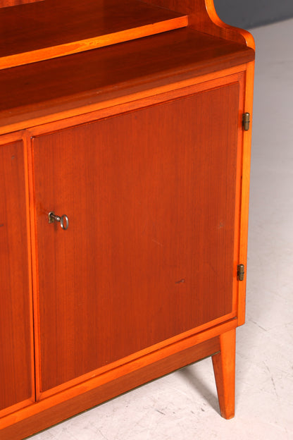 Wunderschöner Mid Century Schrank Bücherregal Vintage Sekretär Highboard Holz Regal