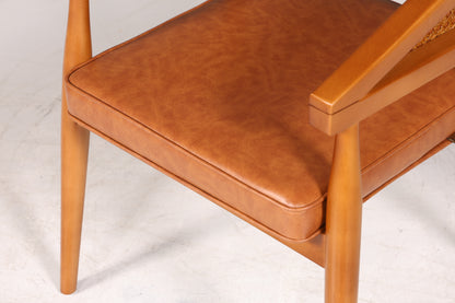 Korbgeflecht Esszimmer Stuhl &quot;Malibu Brown&quot; Küchenstuhl Armlehnstuhl Buche Sekretär Stuhl
