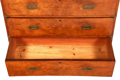 Hauptstadt Möblerei maritime Military Chest Kommode aus massivem Holz mit Messinggriffen und offener Schublade